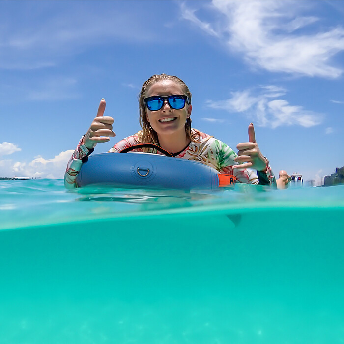 Aufblasbares Paddle Board Bodyboard für Kinder - Blaue Blätter