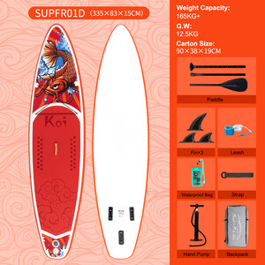 Aufblasbares Surf-Paddleboard 11' - Sup Koi Orange Farben