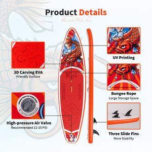 Aufblasbares Surf-Paddleboard 11' - Sup Koi Orange Farben