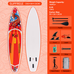 Aufblasbares Surf-Paddleboard 11'6" - Sup Koi Orange Farben