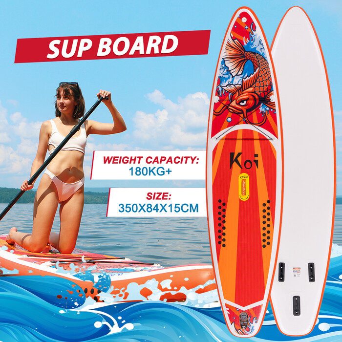 Aufblasbares Surf-Paddleboard 11'6" - Sup Koi Orange Farben