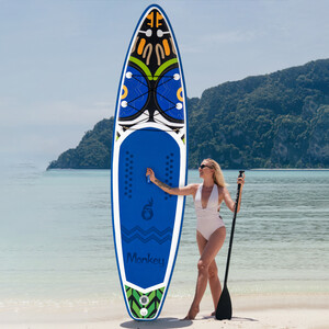 Aufblasbares Surf-Paddleboard 11' - Affe Blau