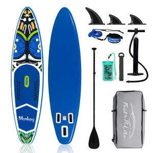 Aufblasbares Surf-Paddleboard 11'6" - Affe Blau