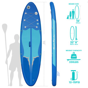 Aufblasbares Surf-Paddle-Board 11' - Blau