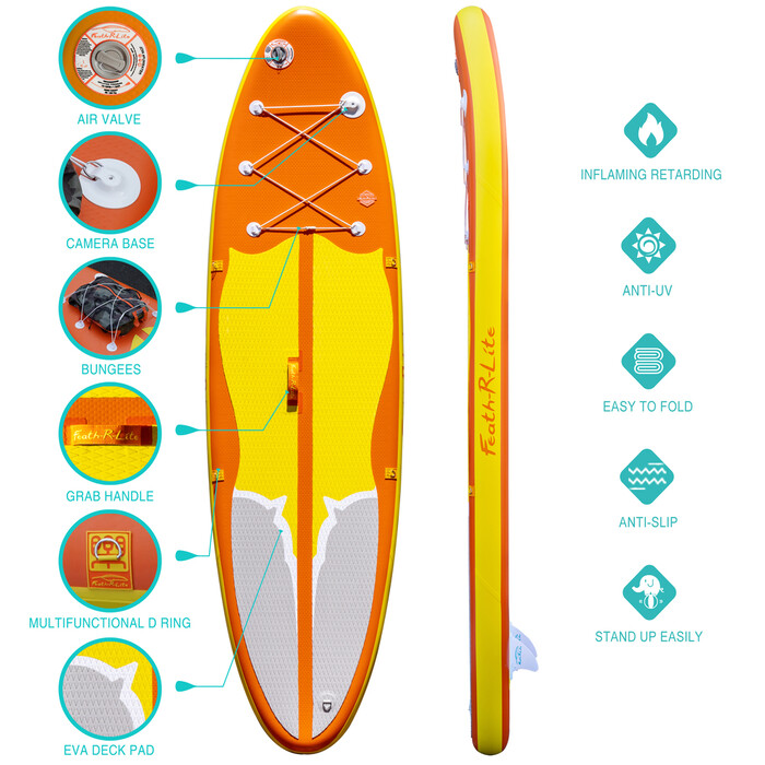 Aufblasbares Surf-Paddleboard 11' - Orange Farben