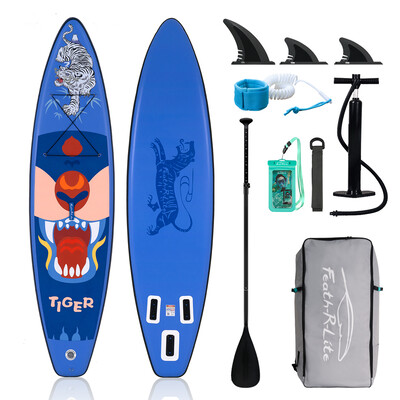 Aufblasbares Surf-Paddleboard 11' - Tigerblau