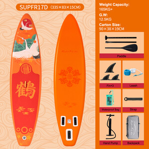 Aufblasbares Surf-Paddleboard 11' - Orange Farben Crane