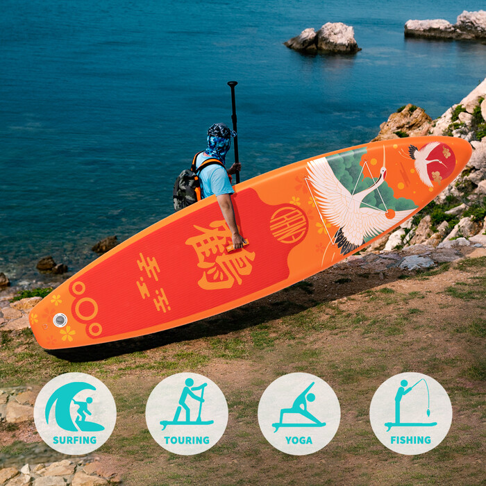 Aufblasbares Surf-Paddleboard 11' - Orange Farben Crane