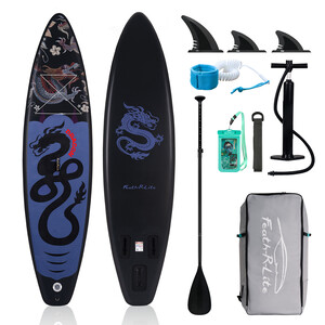 Aufblasbares Surf-Paddleboard 11' - Schwarzer Drache