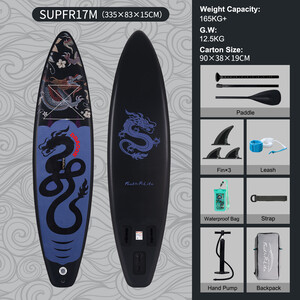 Aufblasbares Surf-Paddleboard 11' - Schwarzer Drache