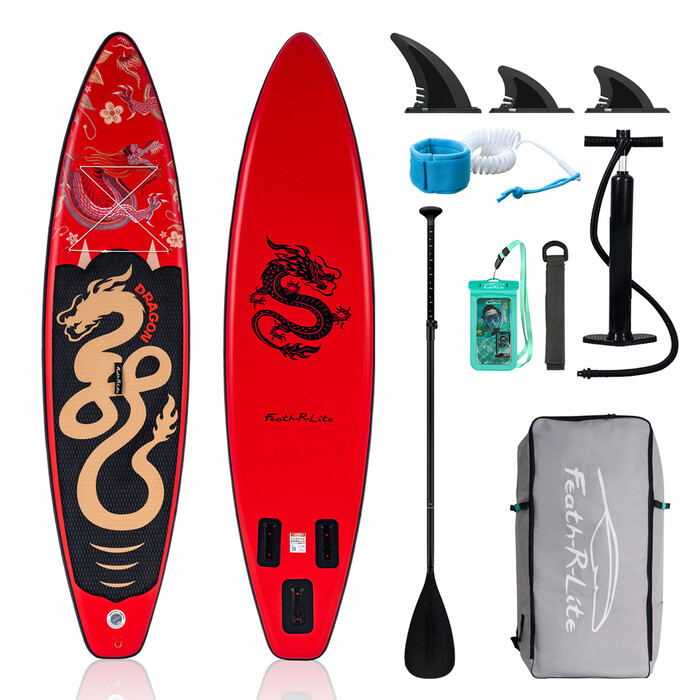 Aufblasbares Surf-Paddleboard 11' - Roter Drache